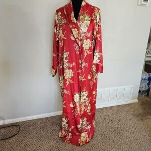 Victorias Secret Floral Silky Robe Kimono SZ M ** NO BELT **